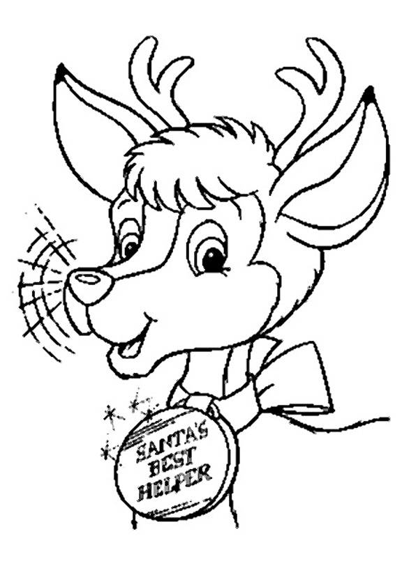 coloriage le renne du pere noel